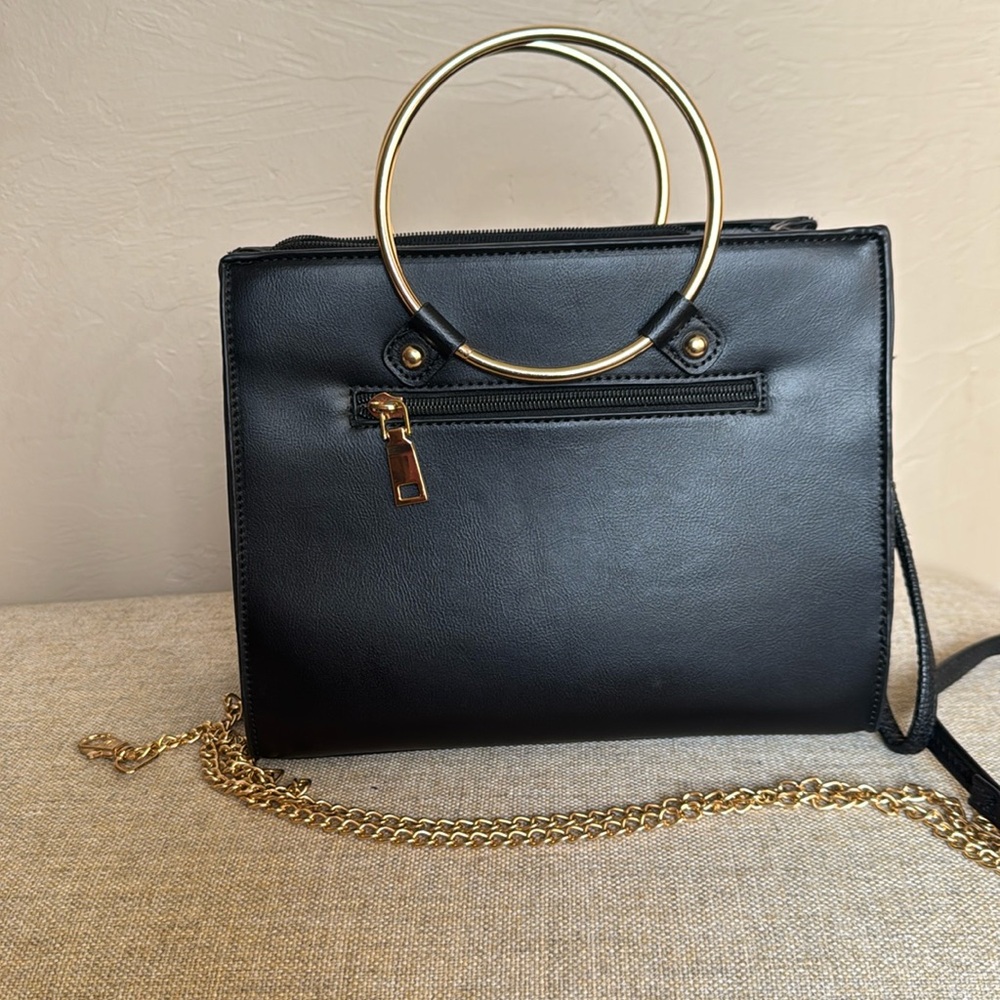 No brand black almost square purse